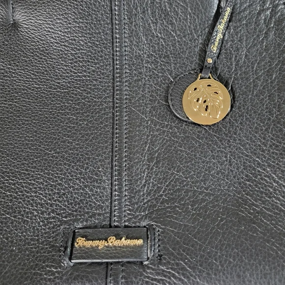 Tommy Bahama Genuine Leather Black Tote Bag - Picture 2 of 16